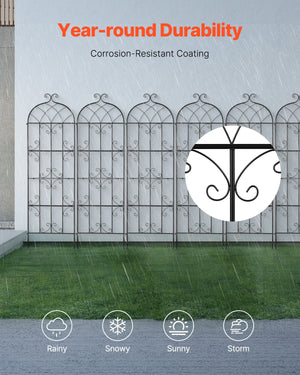 Metal Garden Trellis 4-Pack | 71x20" Rustproof Plant Support