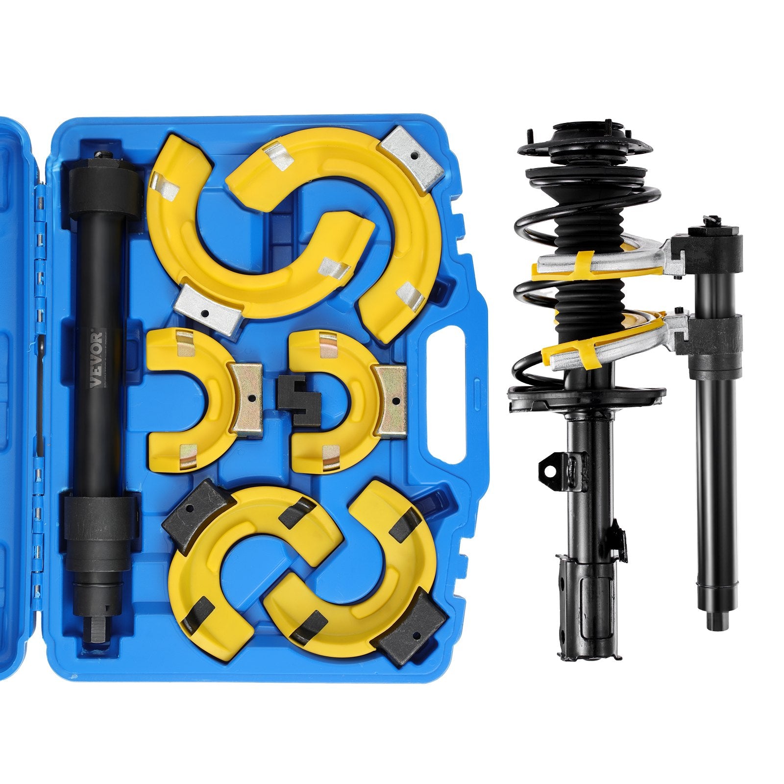 Strut Spring Compressor Set | Macpherson Coil Spring Tool Kit with Protective Sleeve & Carry Case