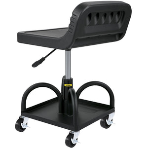 Garage Stool | Rolling Adjustable Mechanic Seat with Casters | 300LBS
