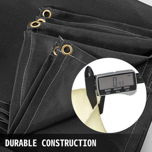 Welding Blanket | 10x10ft Black Fiberglass | Portable Fire Retardant Insulation with Carry Bag