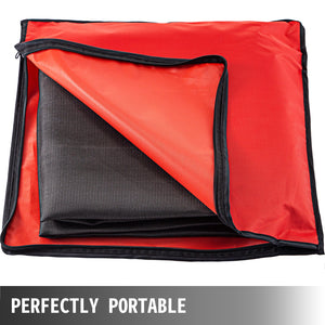 Welding Blanket | 10x10ft Black Fiberglass | Portable Fire Retardant Insulation with Carry Bag