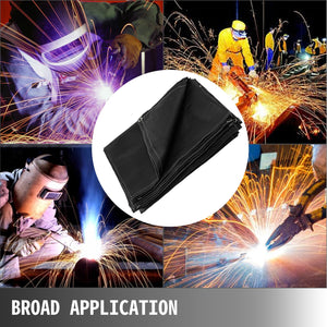 Welding Blanket | 10x10ft Black Fiberglass | Portable Fire Retardant Insulation with Carry Bag