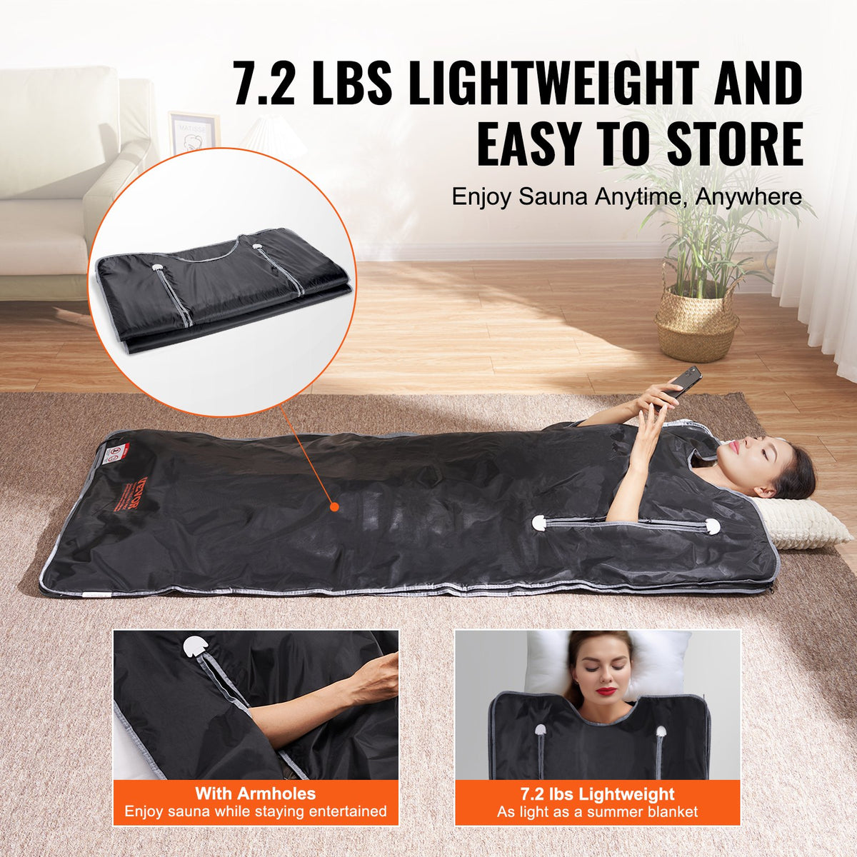 Infrared Sauna Blanket | Oxford Fabric with Arm Holes | Adjustable Temp & Timer