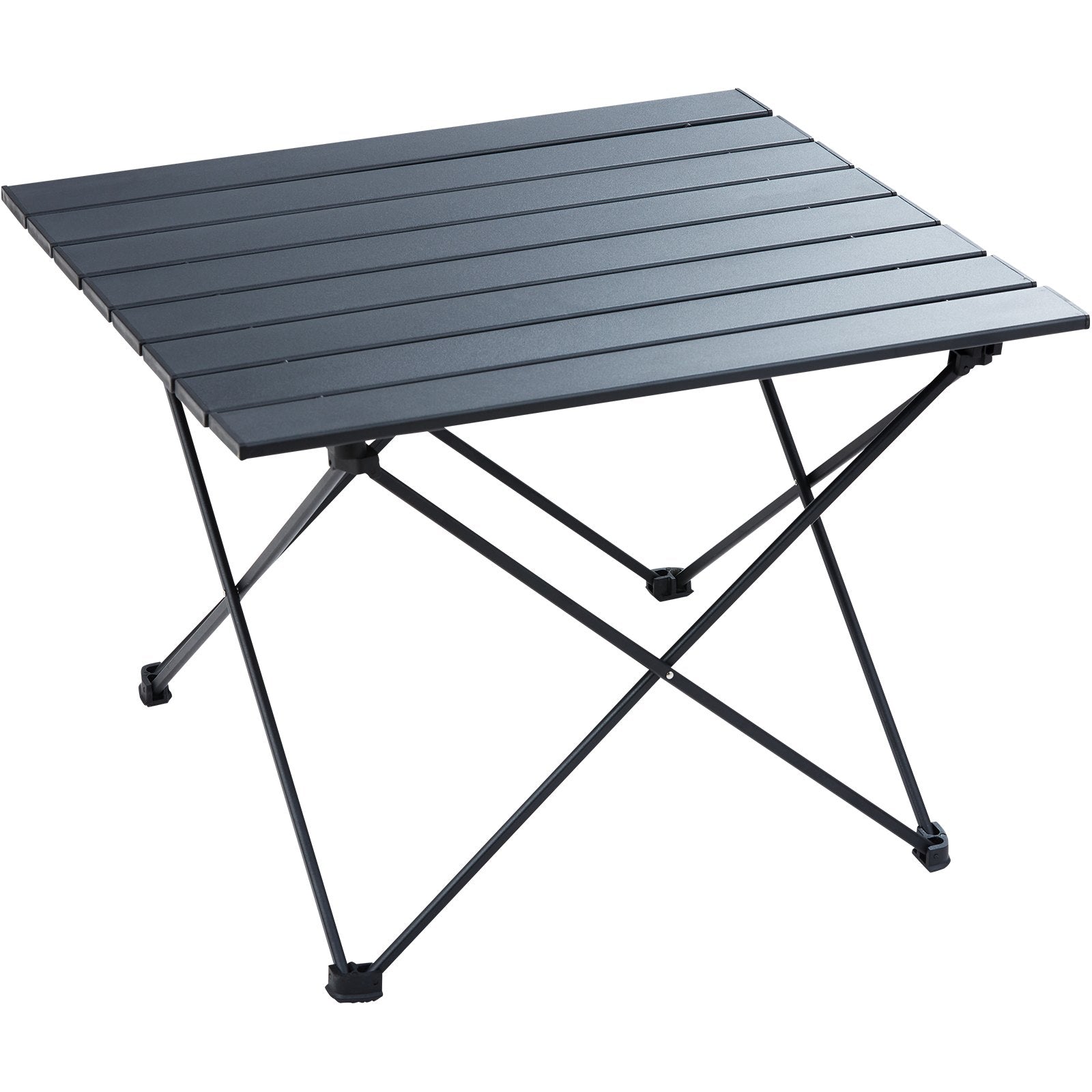Folding Camping Table 22.2"x15.9" | Lightweight Aluminium Outdoor Table with Carry Bag | Compact Side Table for Cooking, Beach & Picnic | Black