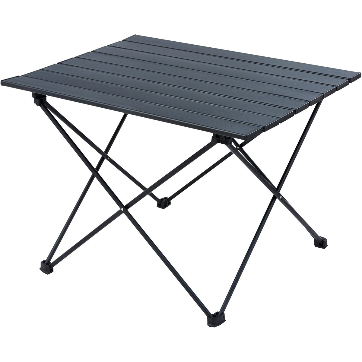 Folding Camping Table 22.2"x15.9" | Lightweight Aluminium Outdoor Table with Carry Bag | Compact Side Table for Cooking, Beach & Picnic | Black