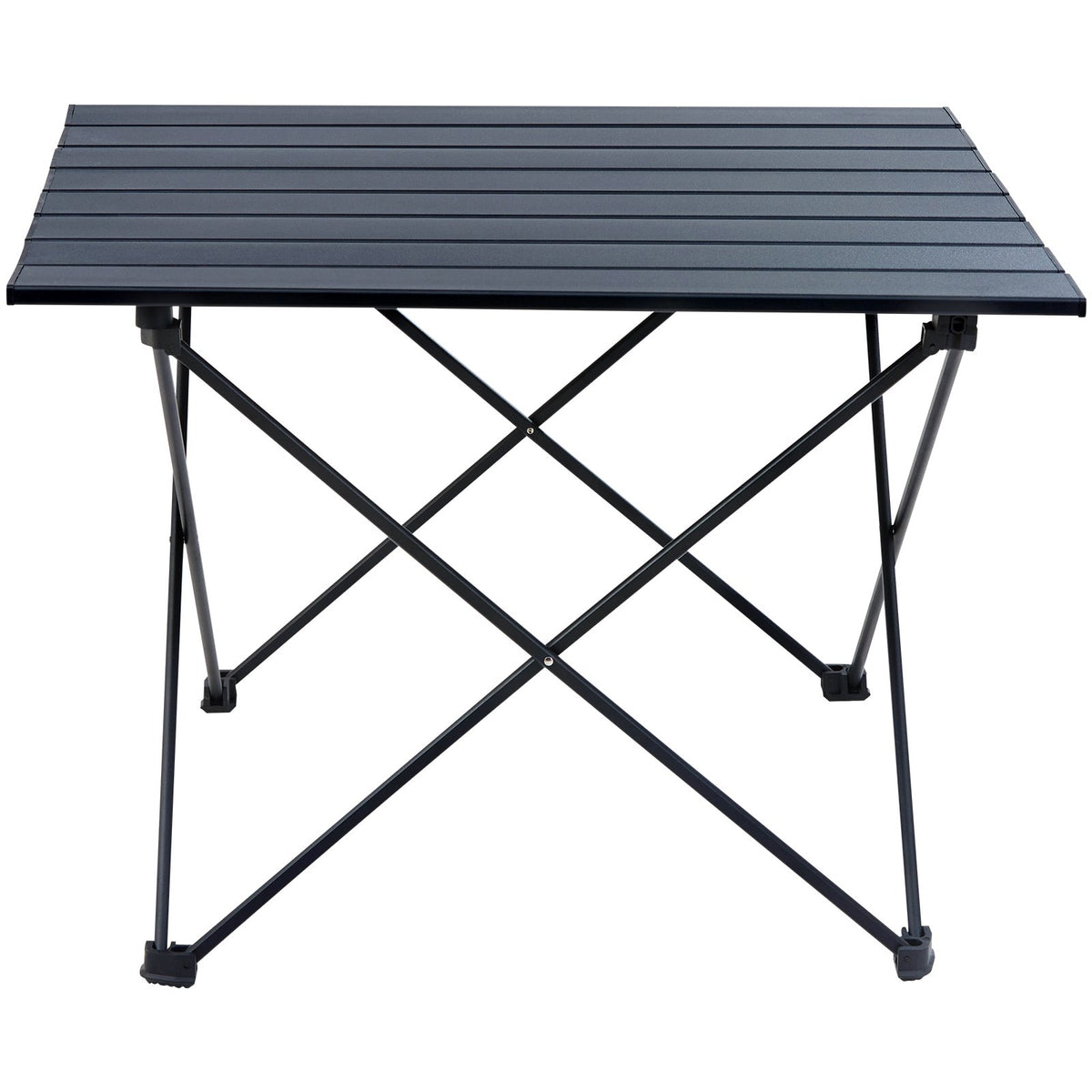 Folding Camping Table 22.2"x15.9" | Lightweight Aluminium Outdoor Table with Carry Bag | Compact Side Table for Cooking, Beach & Picnic | Black
