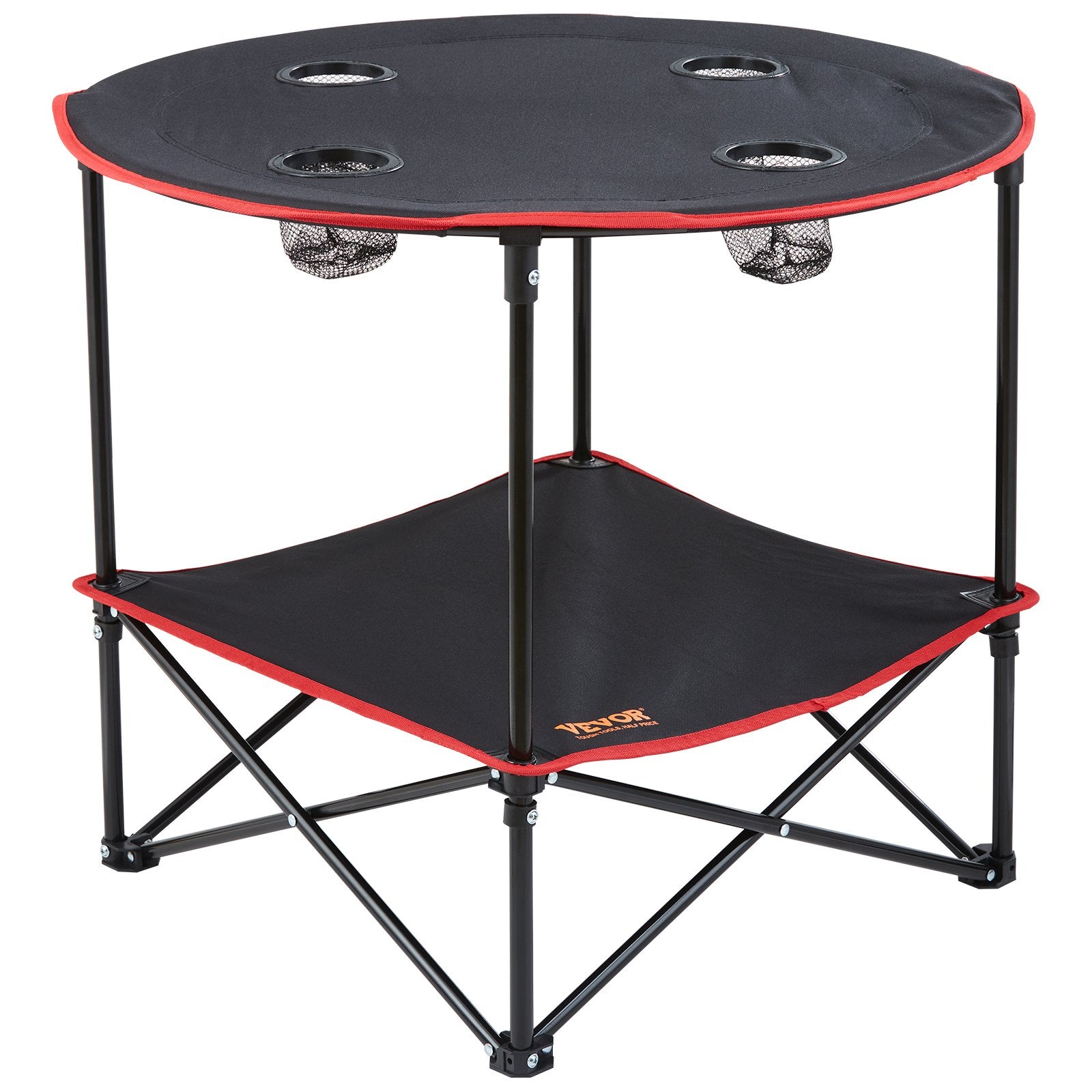 Folding Camping Table | Lightweight Portable Table with Storage & Bag | Oxford Fabric & Steel Frame | 28.3"x24" | For Beach & Picnic