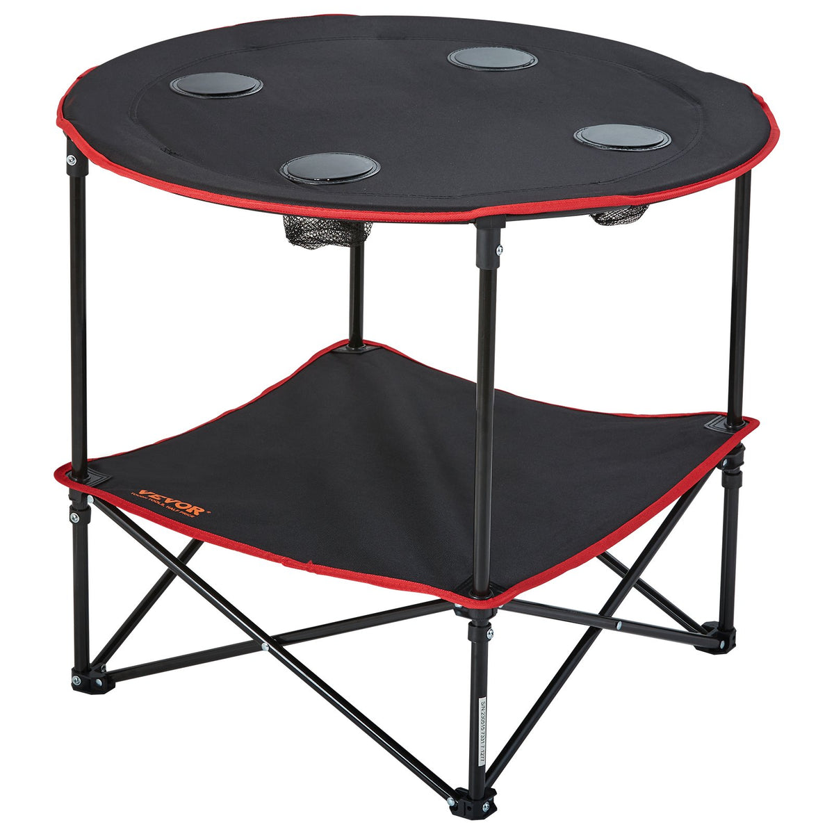 Folding Camping Table | Lightweight Portable Table with Storage & Bag | Oxford Fabric & Steel Frame | 28.3"x24" | For Beach & Picnic
