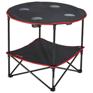 Folding Camping Table | Lightweight Portable Table with Storage & Bag | Oxford Fabric & Steel Frame | 28.3"x24" | For Beach & Picnic