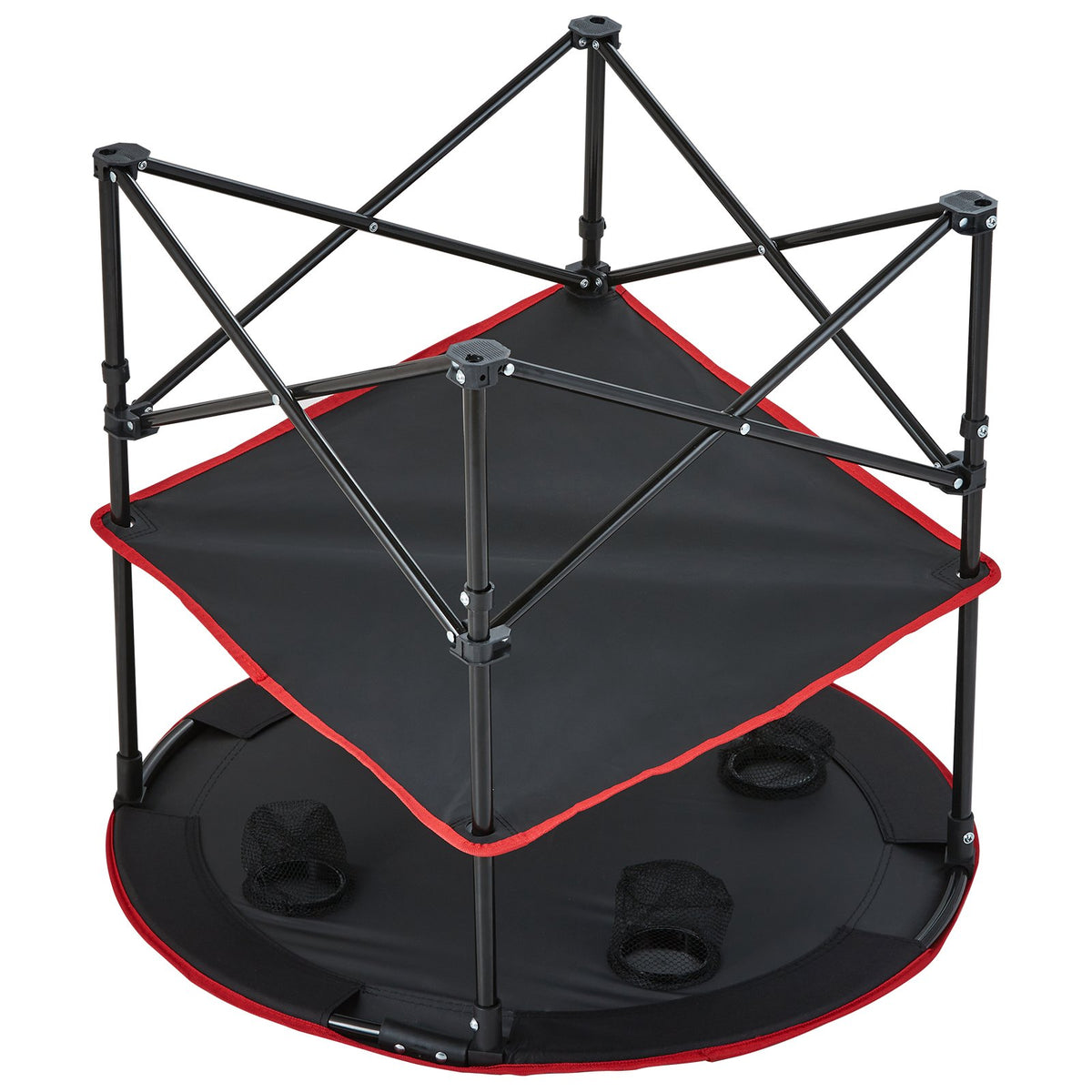 Folding Camping Table | Lightweight Portable Table with Storage & Bag | Oxford Fabric & Steel Frame | 28.3"x24" | For Beach & Picnic