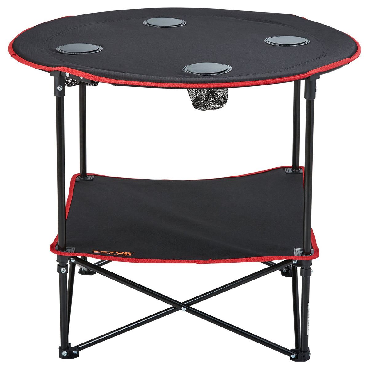 Folding Camping Table | Lightweight Portable Table with Storage & Bag | Oxford Fabric & Steel Frame | 28.3"x24" | For Beach & Picnic