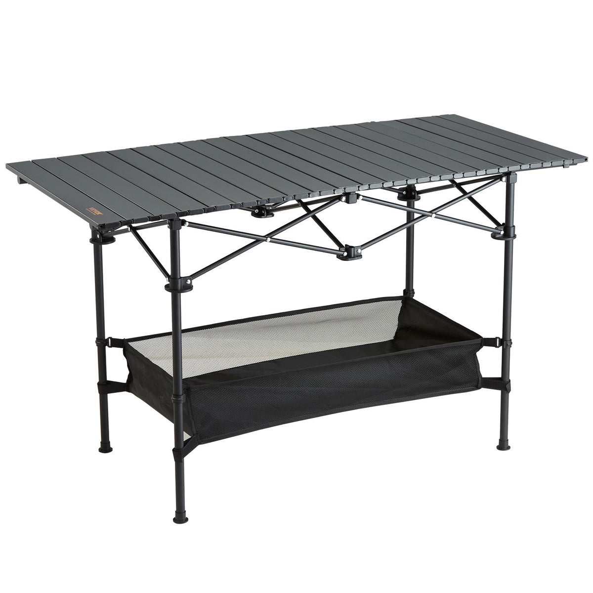 Folding Camping Table | 24x16" Lightweight Aluminum & Steel Work Table with Storage | Portable Beach, Picnic & Travel Table