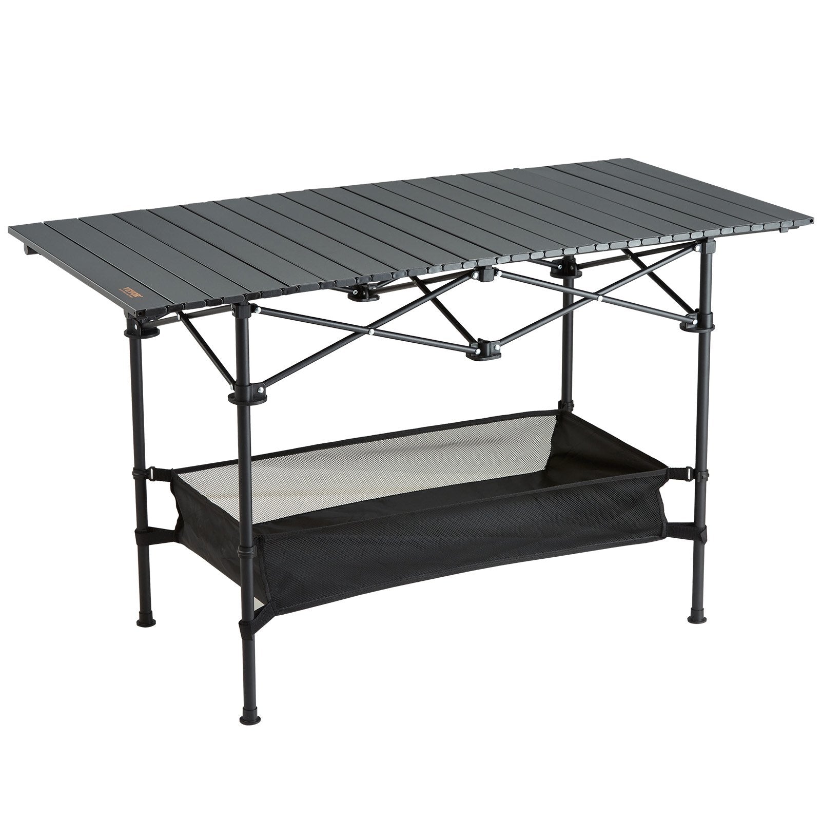 Folding Camping Table | 24x16" Lightweight Aluminum & Steel Work Table with Storage | Portable Beach, Picnic & Travel Table