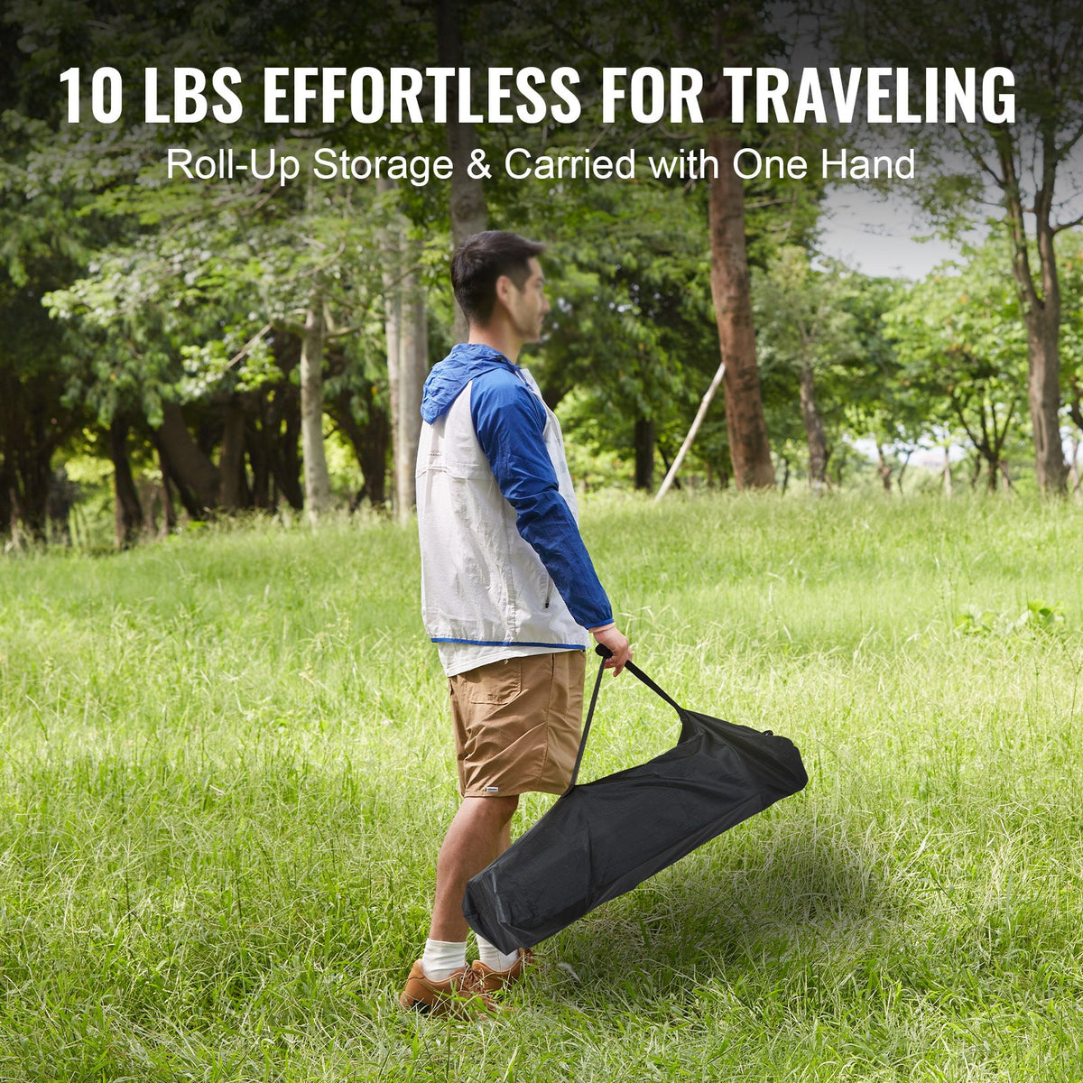 Folding Camping Table | 24x16" Lightweight Aluminum & Steel Work Table with Storage | Portable Beach, Picnic & Travel Table