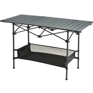 Folding Camping Table | 24x16" Lightweight Aluminum & Steel Work Table with Storage | Portable Beach, Picnic & Travel Table