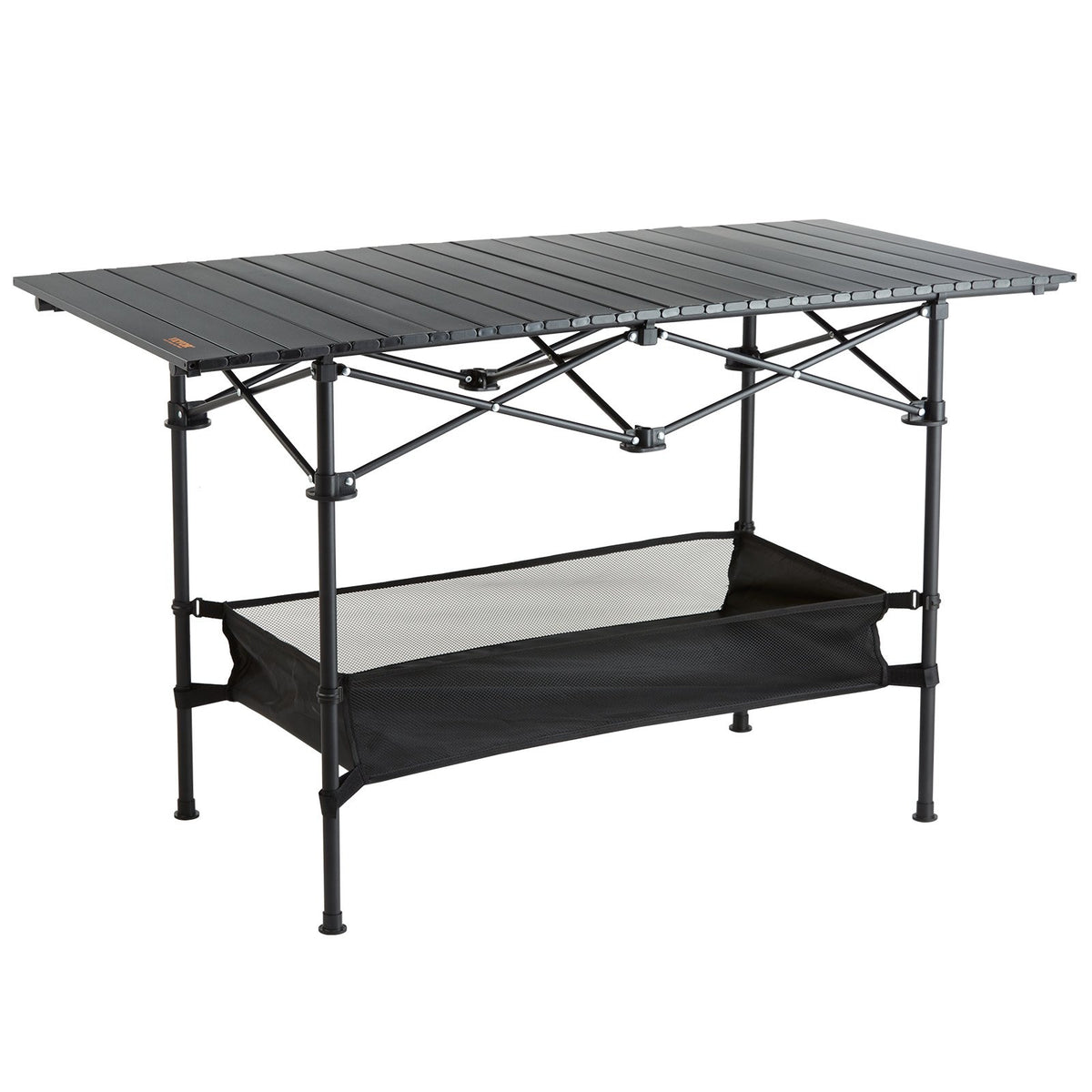 Folding Camping Table | 24x16" Lightweight Aluminum & Steel Work Table with Storage | Portable Beach, Picnic & Travel Table