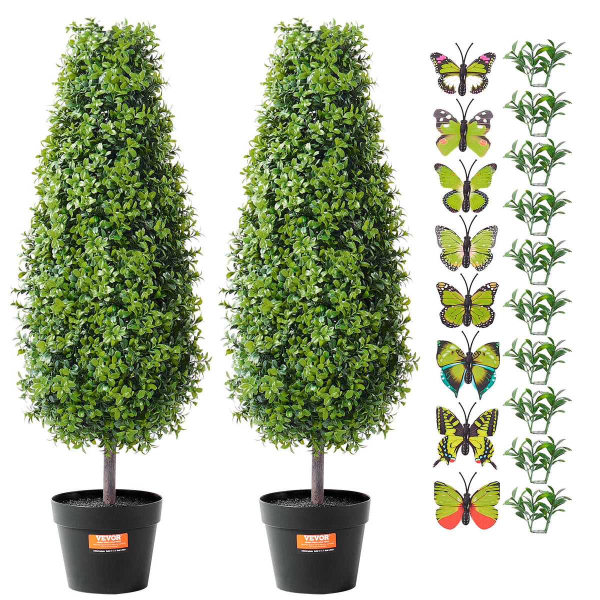 Artificial Boxwood Topiary Tree | 2 Pack 91cm Faux UV-Resistant