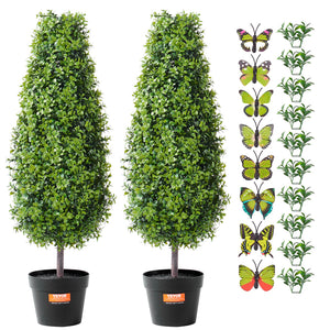 Artificial Boxwood Topiary Tree | 2 Pack 91cm Faux UV-Resistant