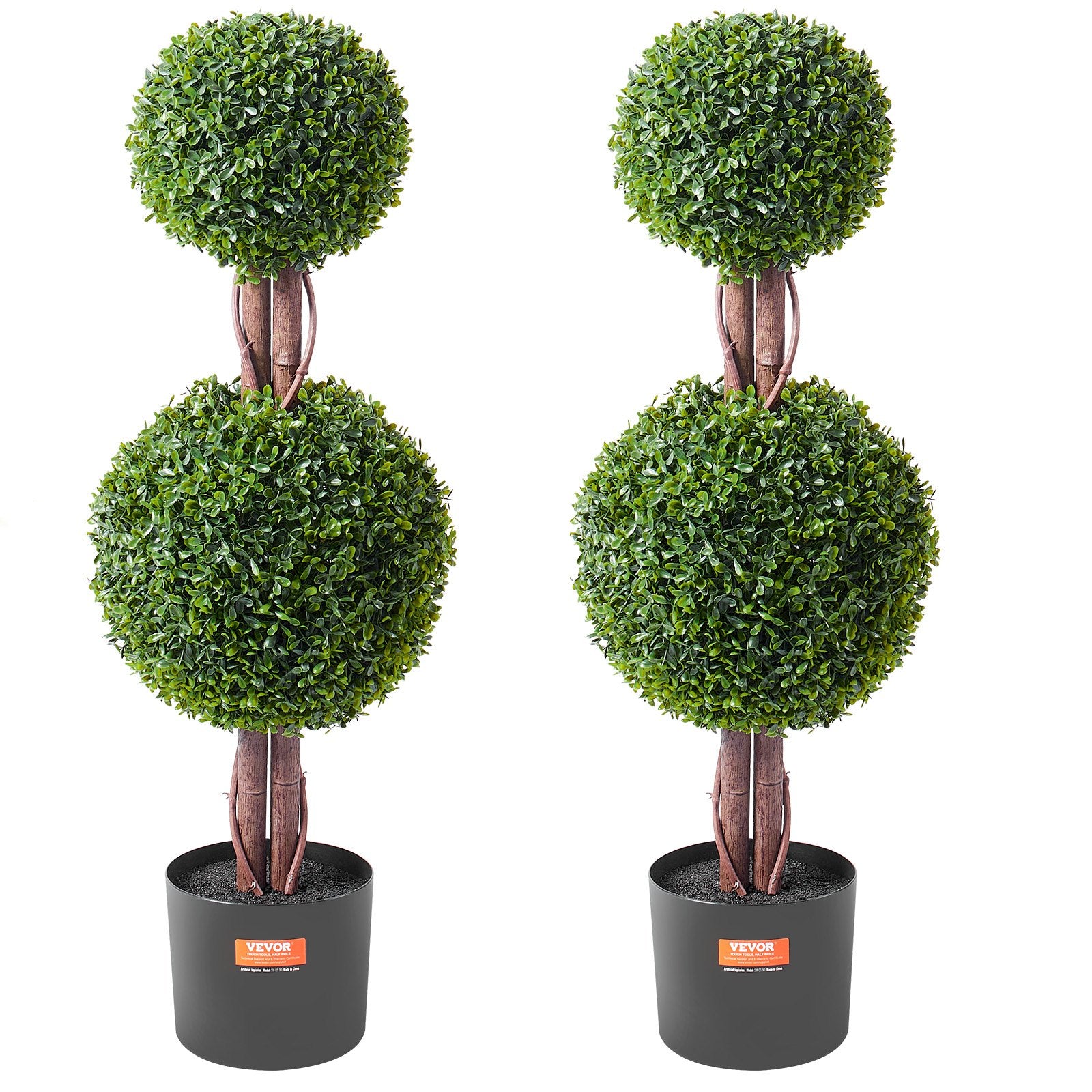 Artificial Boxwood Topiary Tree | 2 Pack 91cm Faux UV-Resistant | Indoor/Outdoor