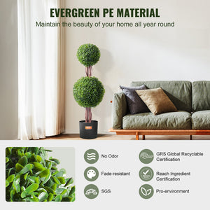 Artificial Boxwood Topiary Tree | 2 Pack 91cm Faux UV-Resistant | Indoor/Outdoor