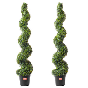 Artificial Boxwood Topiary Tree | 2 Pack 152cm Faux UV-Resistant | Indoor/Outdoor