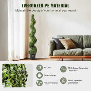 Artificial Boxwood Topiary Tree | 2 Pack 152cm Faux UV-Resistant | Indoor/Outdoor