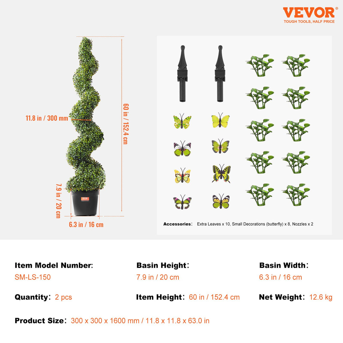 Artificial Boxwood Topiary Tree | 2 Pack 152cm Faux UV-Resistant | Indoor/Outdoor