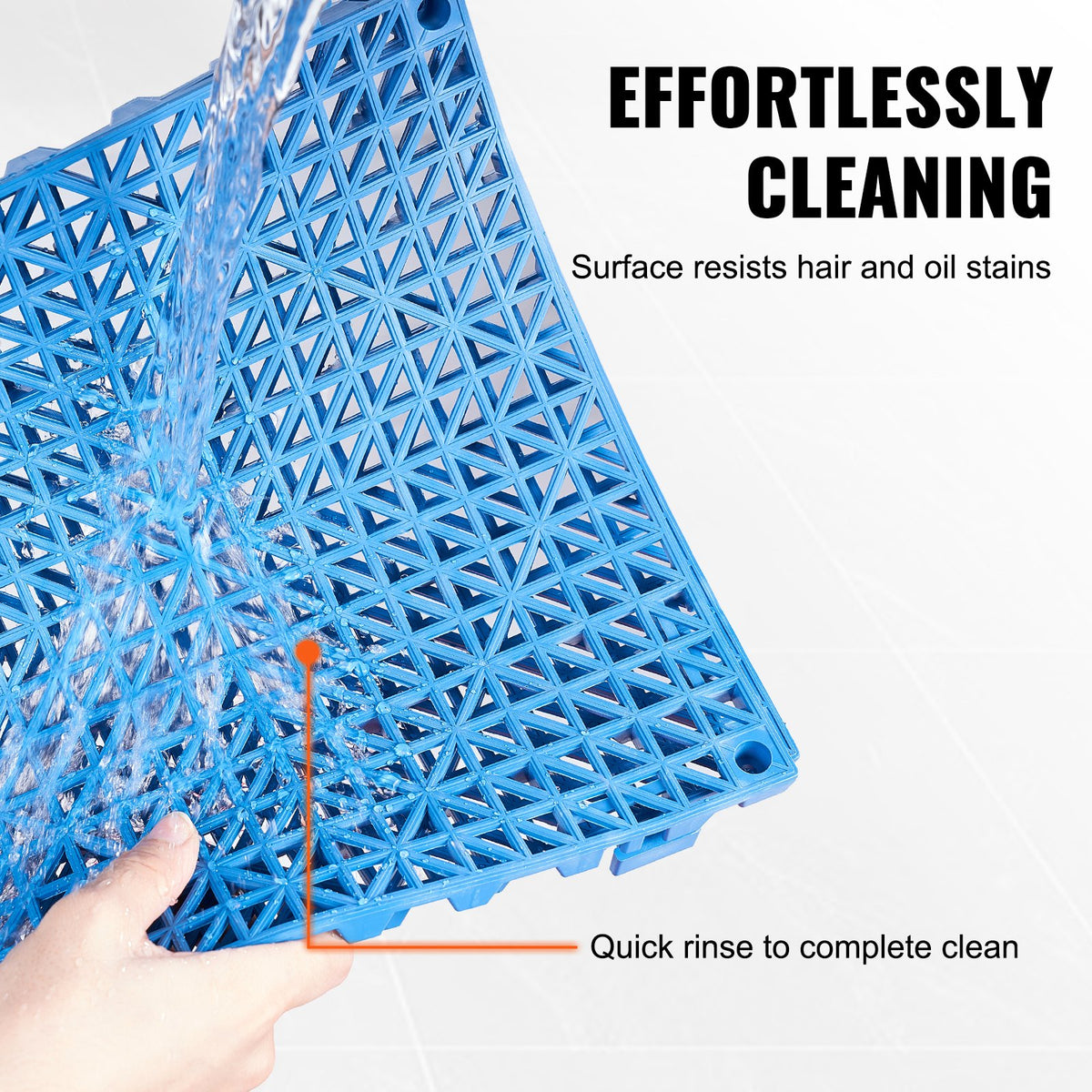 Interlocking Cushion Mats 55 Pack | 30x30cm PVC Drainage Floor Tiles | Non-Slip for Bathrooms, Pools, Kitchens & Wet Areas | Blue