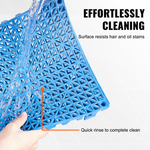 Interlocking Cushion Mats 55 Pack | 30x30cm PVC Drainage Floor Tiles | Non-Slip for Bathrooms, Pools, Kitchens & Wet Areas | Blue