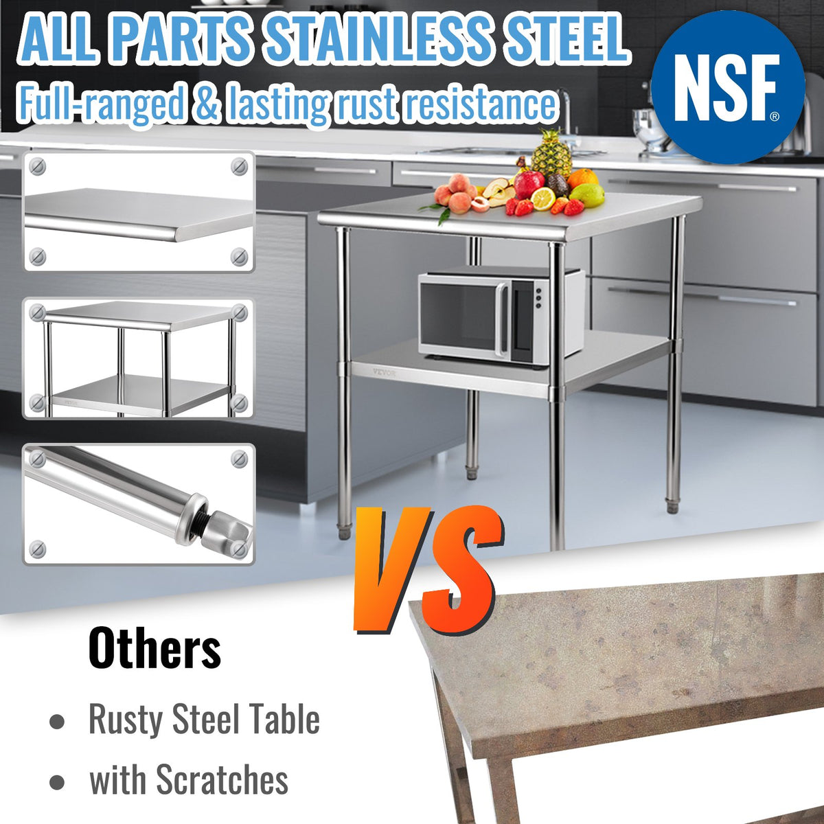 Work Prep Table | 30x30x36" Stainless Steel Commercial Kitchen Table