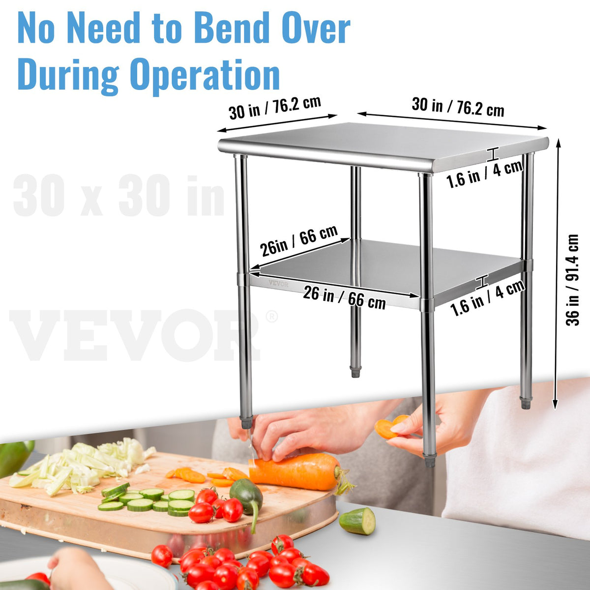 Work Prep Table | 30x30x36" Stainless Steel Commercial Kitchen Table