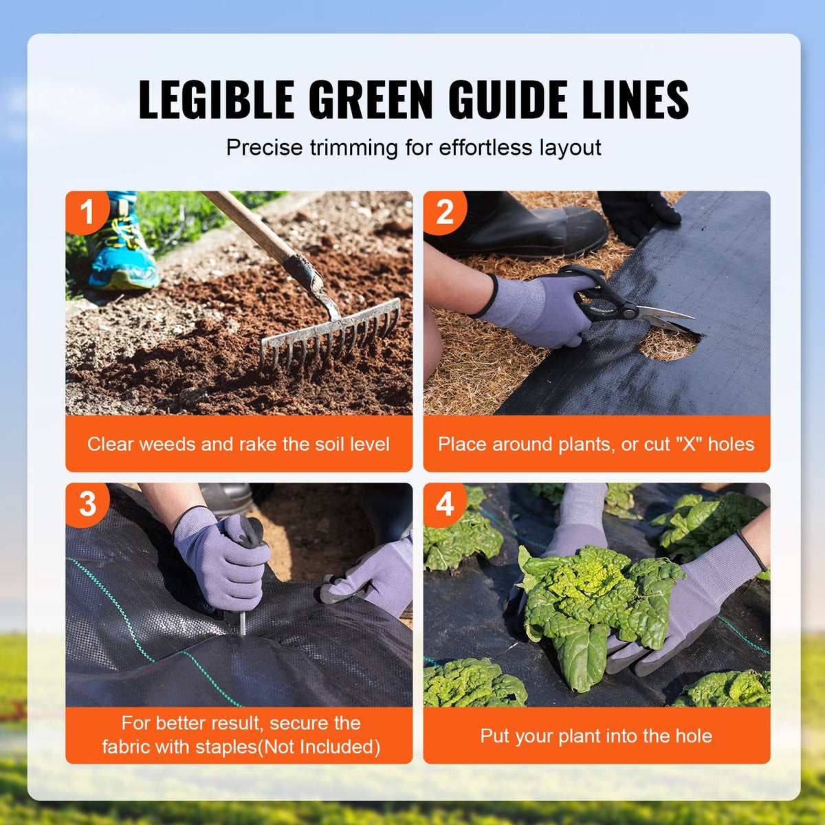 Weed Barrier Fabric 4x250FT | Heavy Duty Woven PP Garden Mat for Weed Control