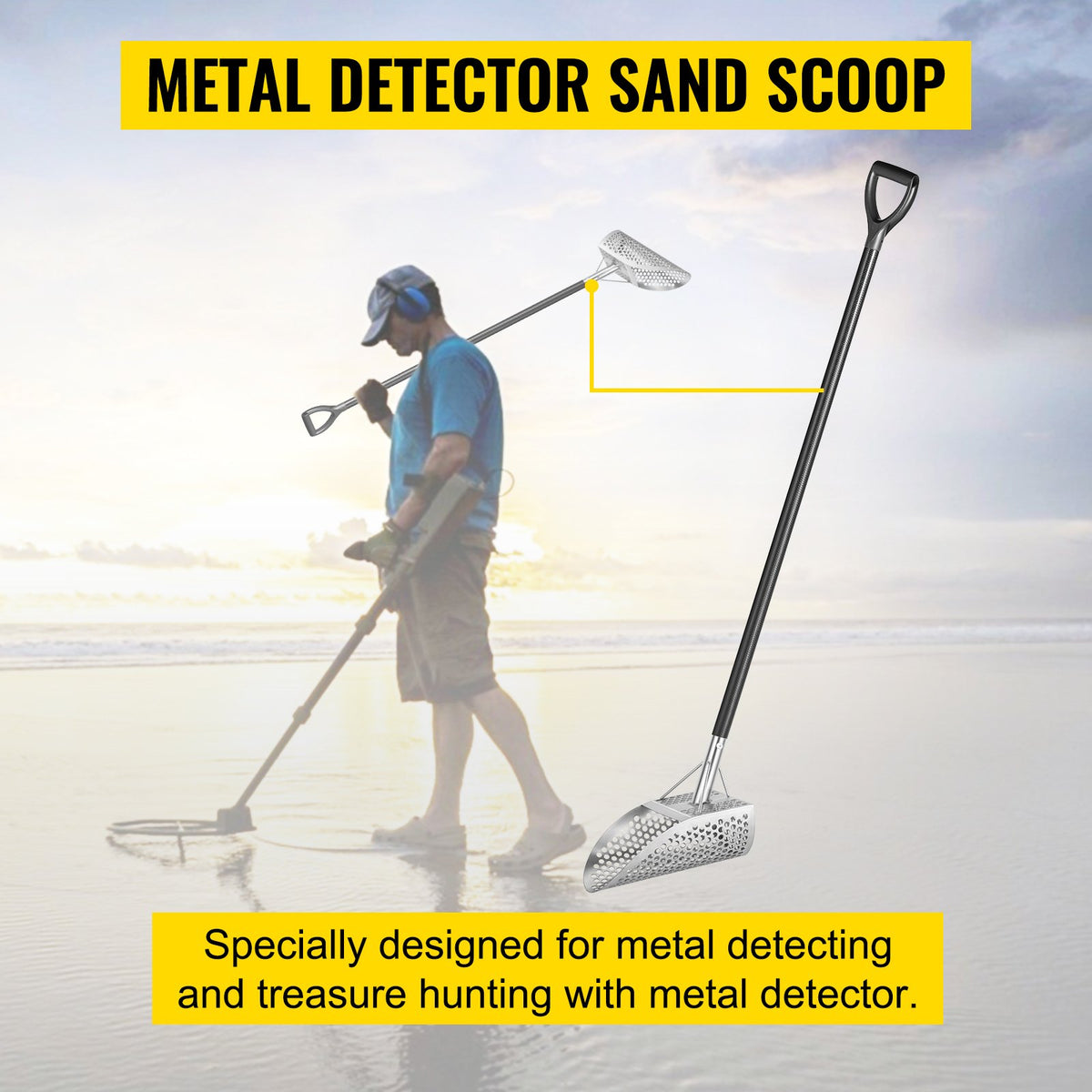 Metal Detector Sand Scoop | Detecting Scoop with Carbon Fibre Handle