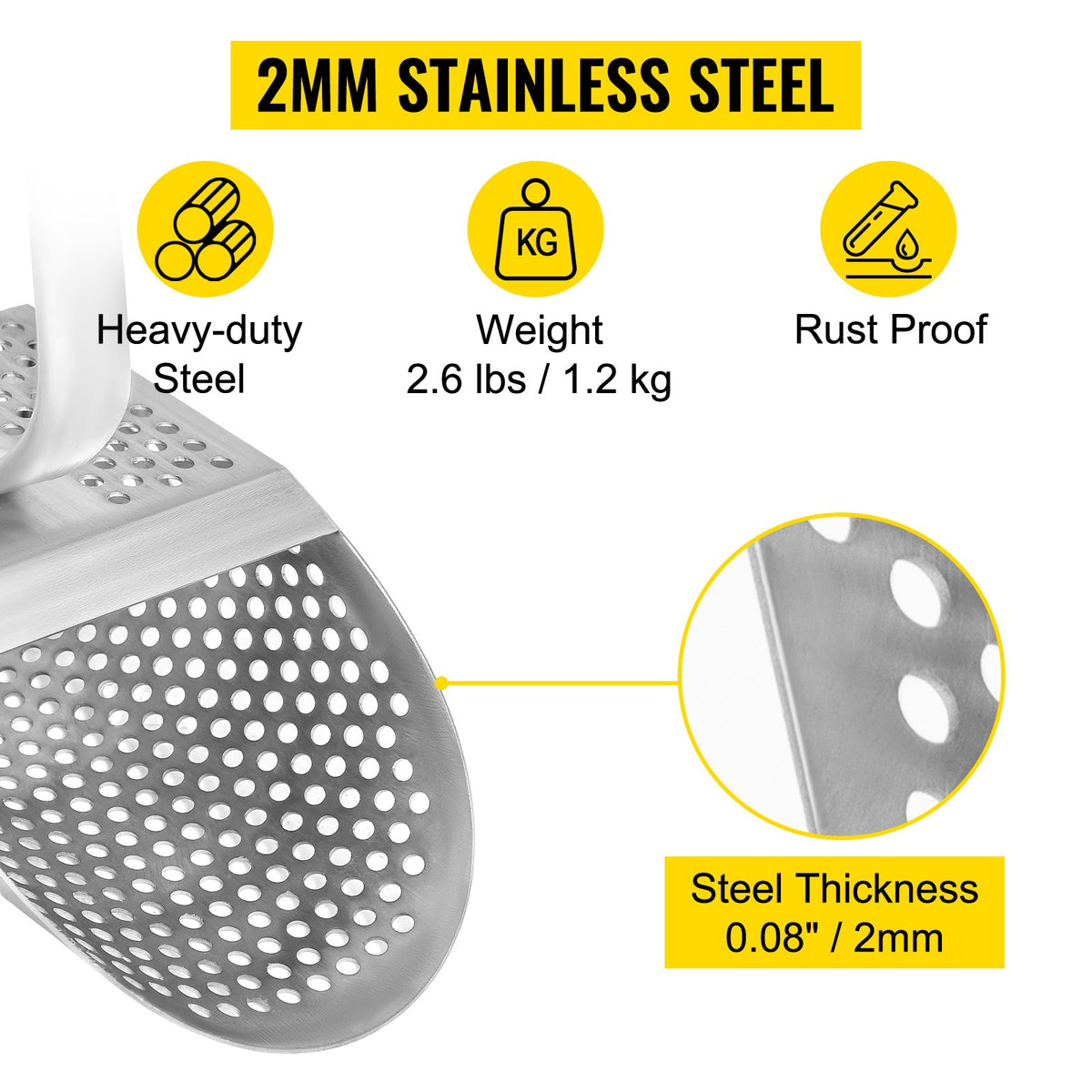 Metal Detector Scoop | Stainless Steel Sand Scoop with Handle