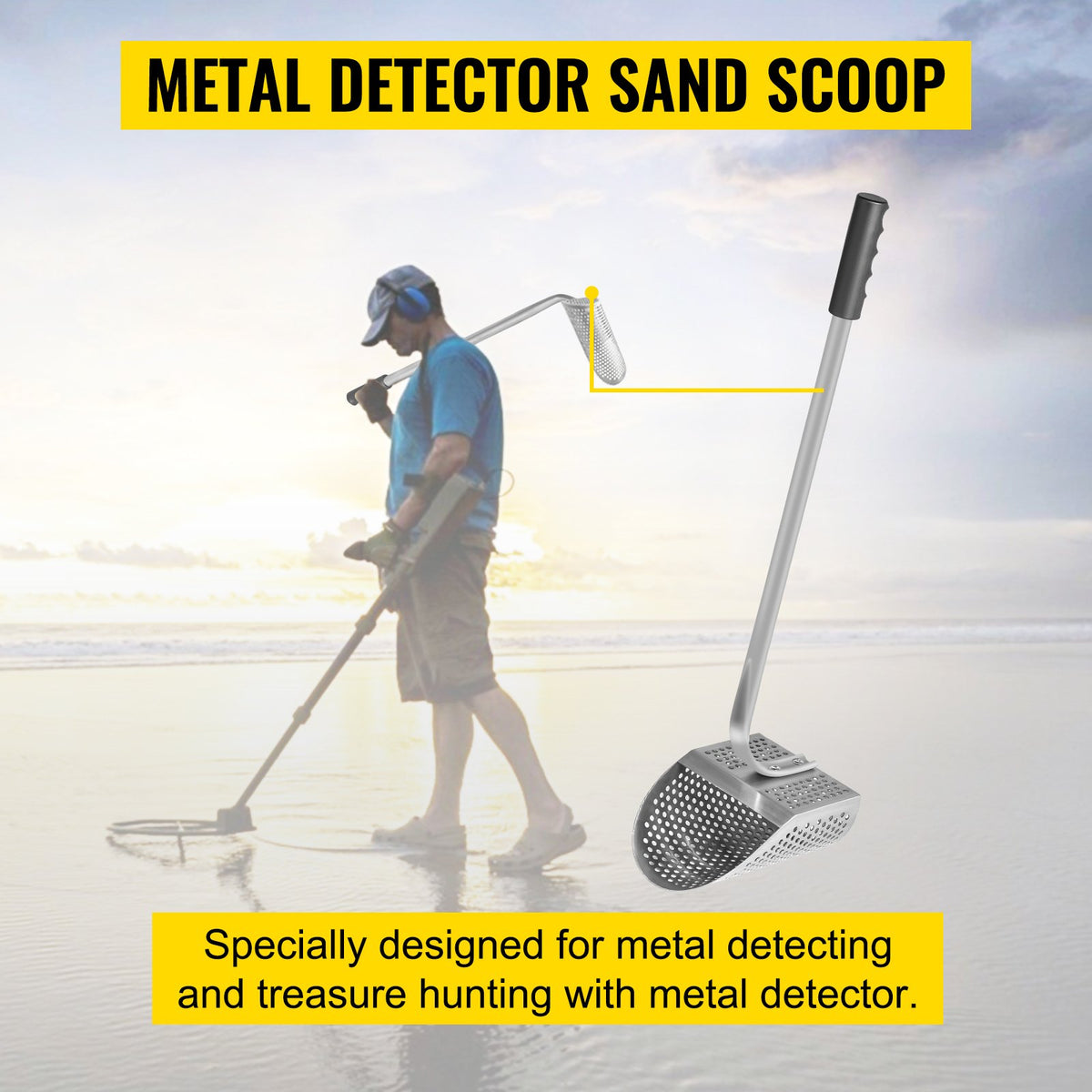 Metal Detector Scoop | Stainless Steel Sand Scoop with Handle