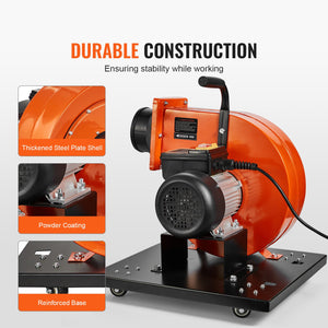 Dust Collector 1HP 460CFM | Mobile Workshop Wood Dust Extractor with 80L Collection Bag | 2.5 Micron Filtration | Rolling Design with Handle & Wheels