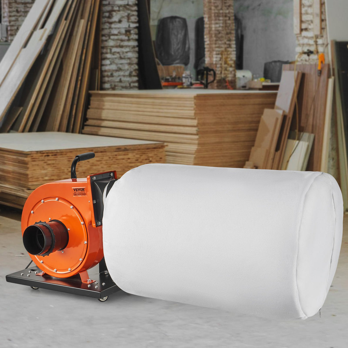 Dust Collector 1HP 460CFM | Mobile Workshop Wood Dust Extractor with 80L Collection Bag | 2.5 Micron Filtration | Rolling Design with Handle & Wheels