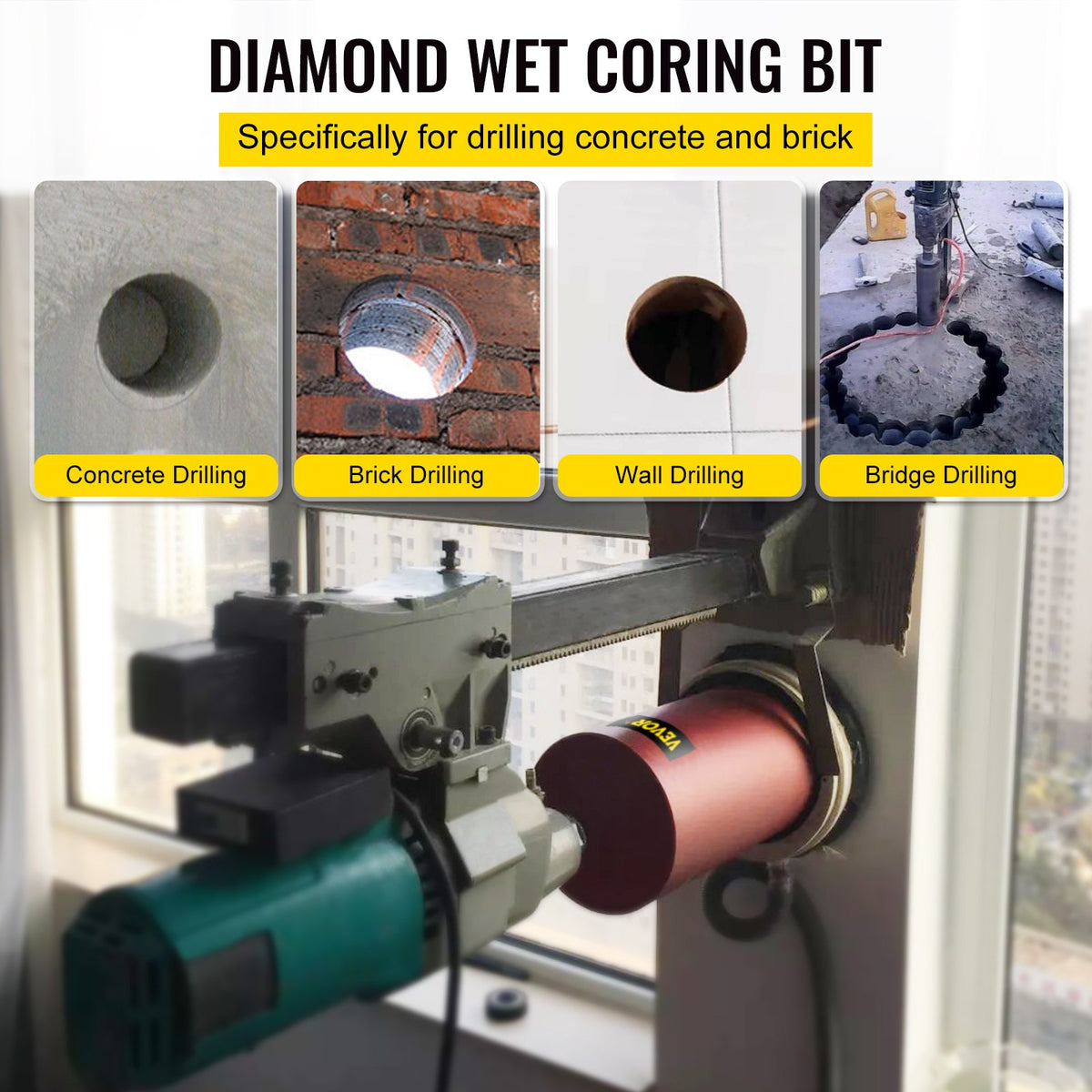Dry Diamond Core Drill Bit 2.5" (63mm) | Masonry Hole Cutter for Concrete & Brick