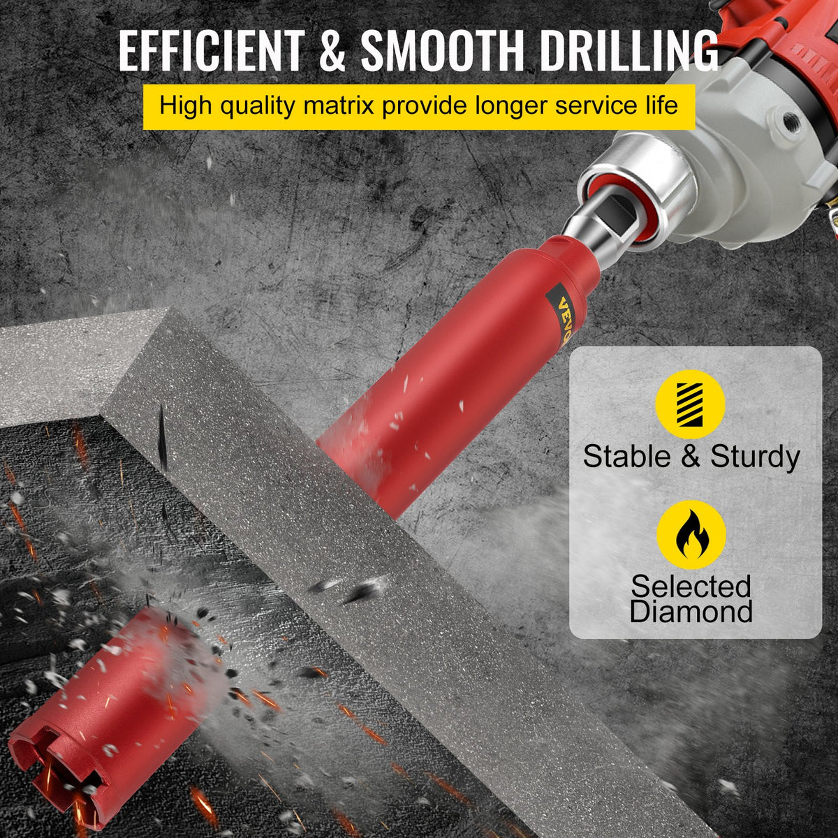 Dry Diamond Core Drill Bit 2.5" (63mm) | Masonry Hole Cutter for Concrete & Brick