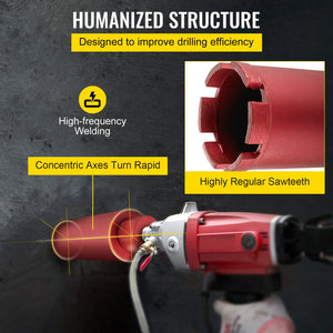 Dry Diamond Core Drill Bit 2.5" (63mm) | Masonry Hole Cutter for Concrete & Brick