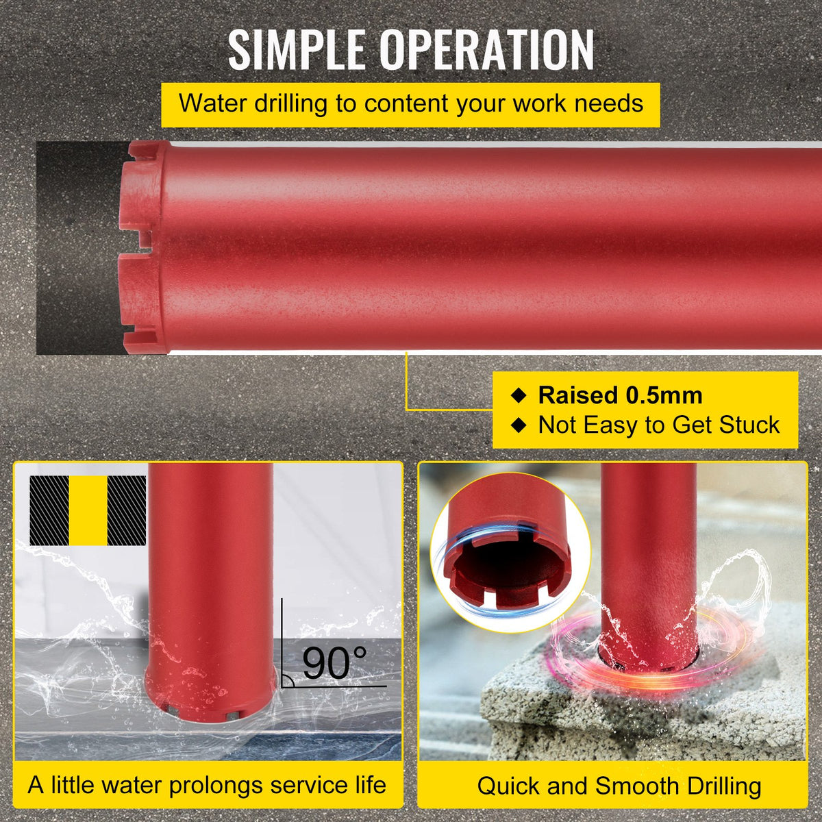Dry Diamond Core Drill Bit 2.5" (63mm) | Masonry Hole Cutter for Concrete & Brick