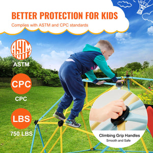 Climbing Dome with Slide | 8ft Geometric Jungle Gym for Kids 3–9 | 600lb Capacity Outdoor/Indoor Play Structure