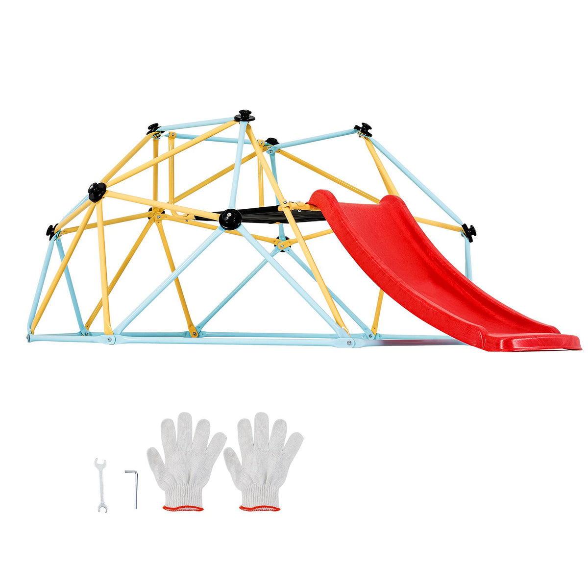 Climbing Dome with Slide | 8ft Geometric Jungle Gym for Kids 3–9 | 600lb Capacity Outdoor/Indoor Play Structure
