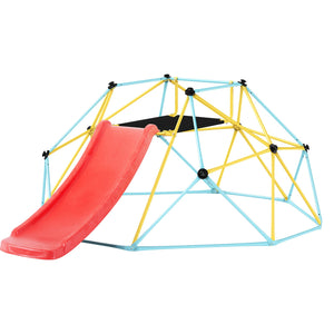 Climbing Dome with Slide | 8ft Geometric Jungle Gym for Kids 3–9 | 600lb Capacity Outdoor/Indoor Play Structure