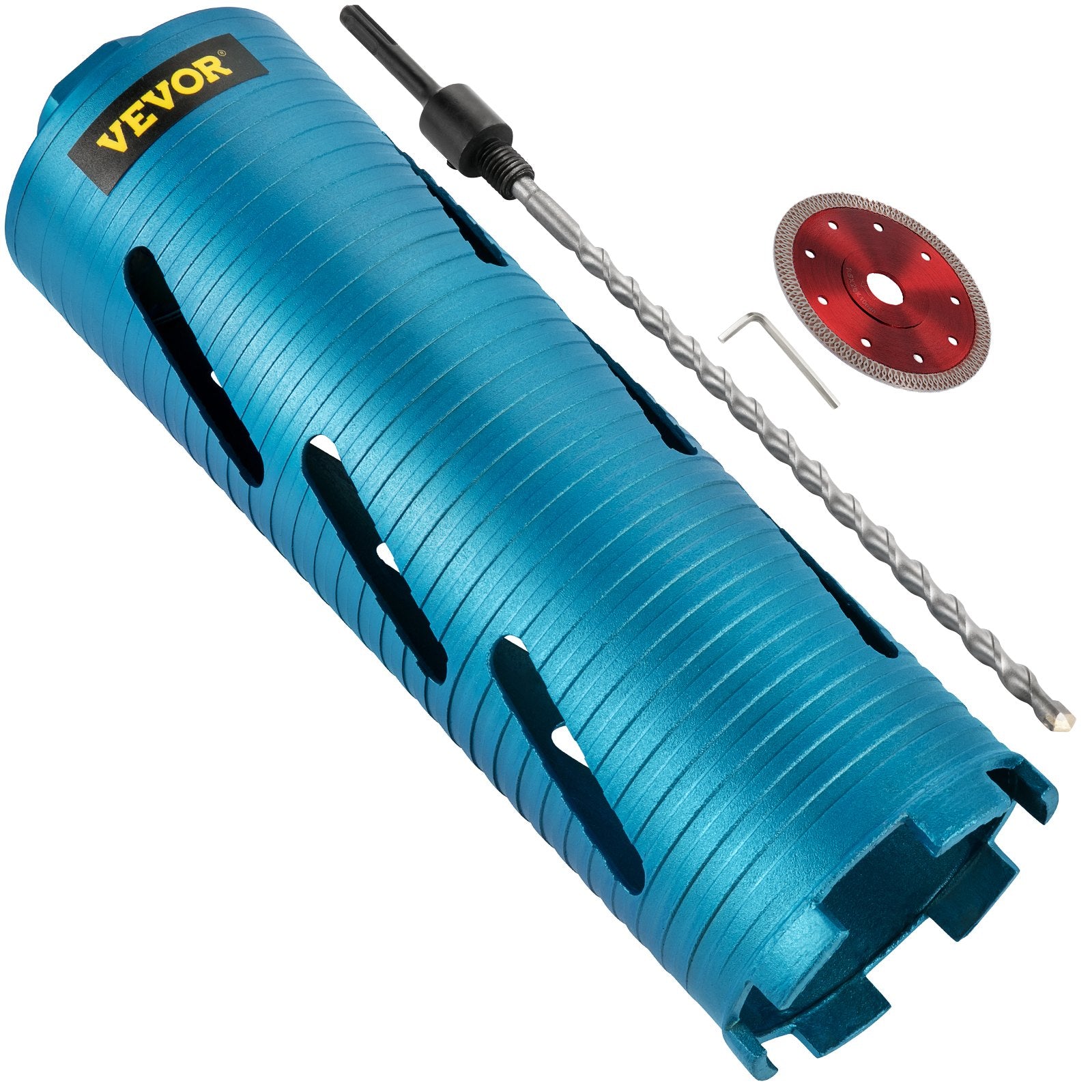 Dry Core Drill Bit 88.9mm | 241.3mm Depth Diamond Bore with Pilot Bit & Blade | For Hard Concrete & Brick