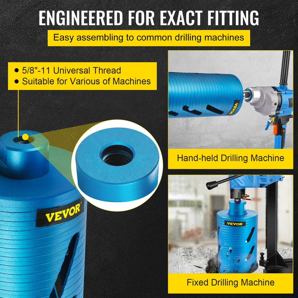 Core Drill Bit 4" | Diamond Dry Coring Bit with Pilot Bit | For Hard Concrete Drilling