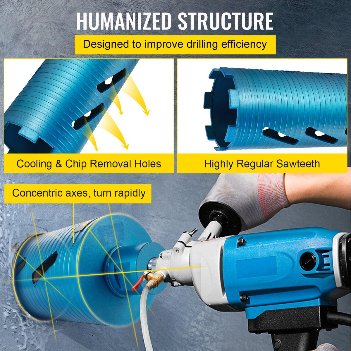 Core Drill Bit 4" | Diamond Dry Coring Bit with Pilot Bit | For Hard Concrete Drilling