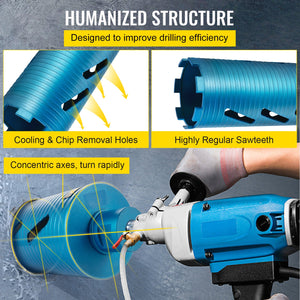 Core Drill Bit 4" | Diamond Dry Coring Bit with Pilot Bit | For Hard Concrete Drilling
