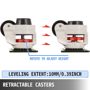 Leveling Casters 4 Pack GD-60F | Plate Mounted | 551kg Load Each | Nylon Wheels with NBR Pad