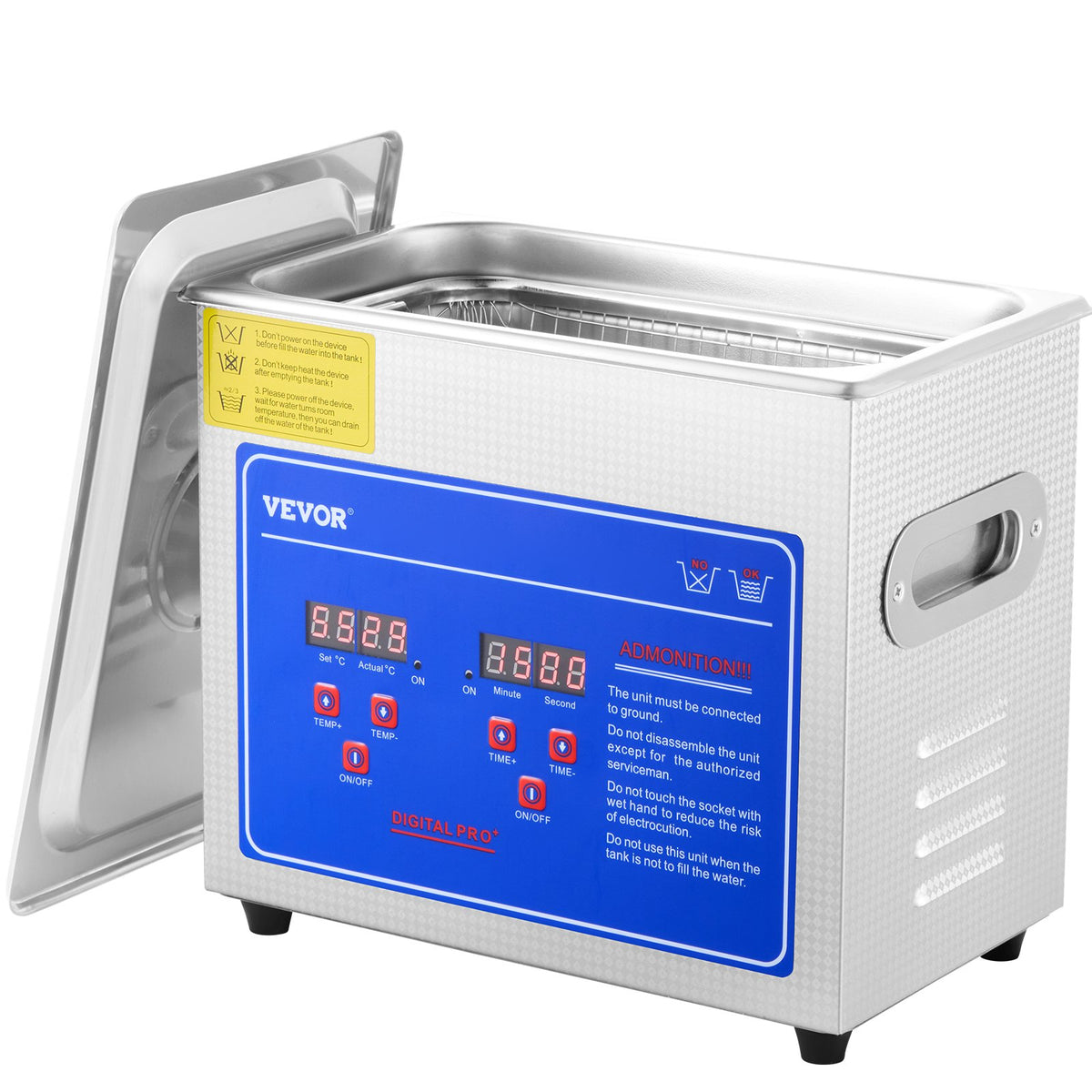 Ultrasonic Cleaner | 3L Stainless Steel Jewelry Cleaning Machine with Heater & Timer